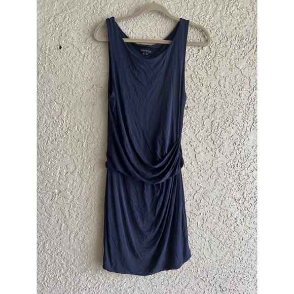 Theory size large navy blue silk & viscose knit dress - Picture 1 of 4